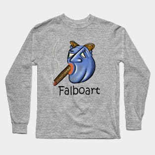 Blue Cigar Man Long Sleeve T-Shirt